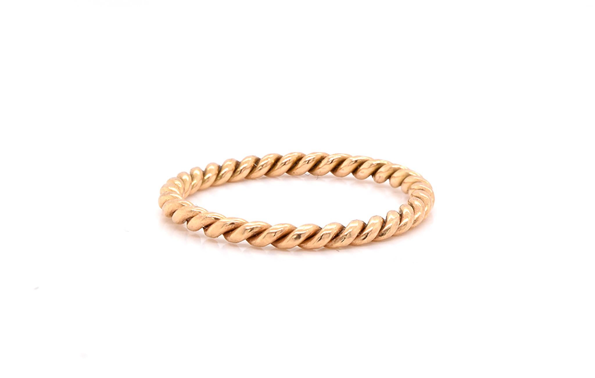 18 Karat Gelbgold gedrehtes Band für Damen oder Herren