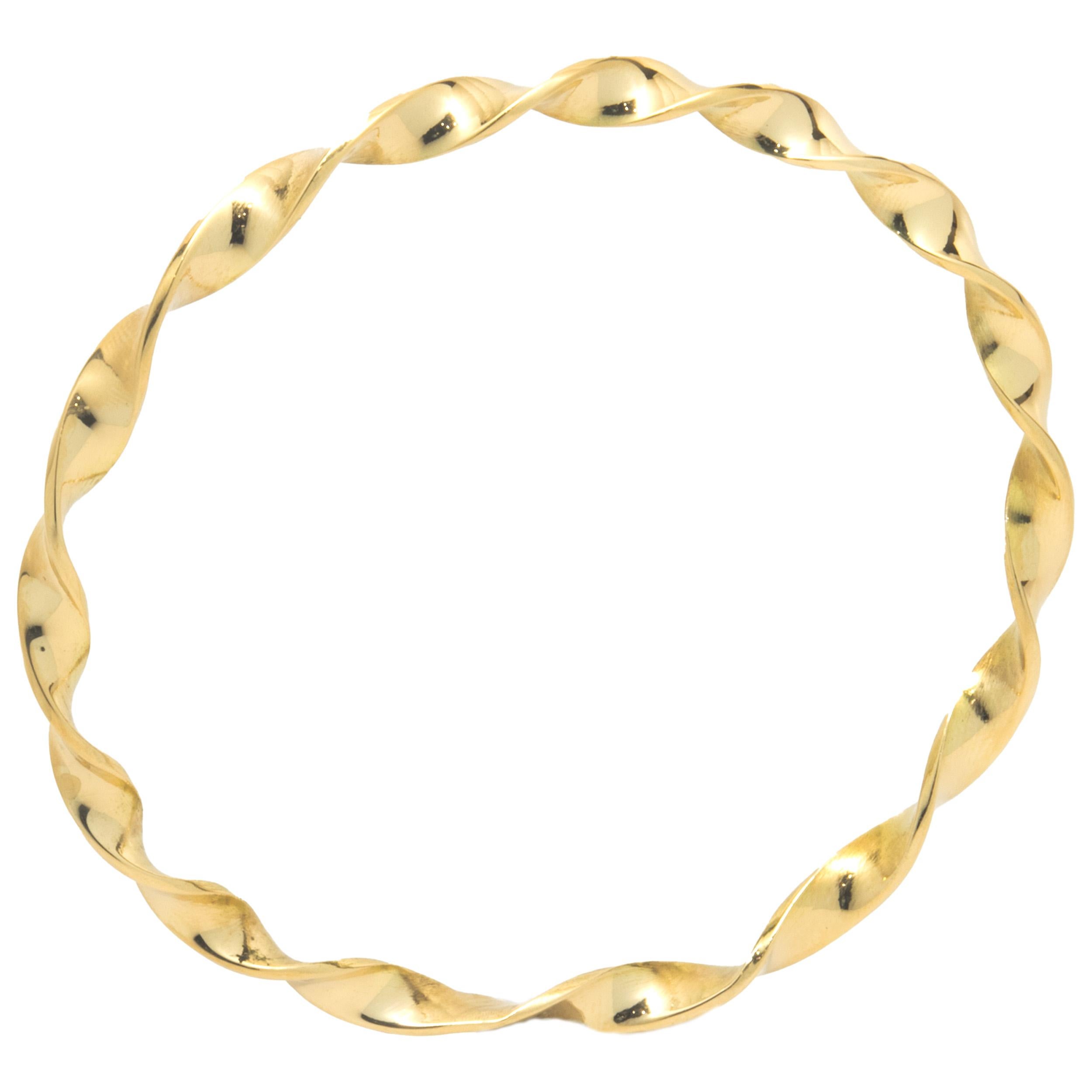 Armreif aus 18 Karat Gelbgold mit gedrehtem Armband Damen