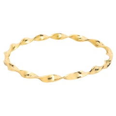 18 Karat Yellow Gold Twist Bangle Bracelet