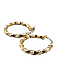 18 Karat Yellow Gold Twisted Circle Hoop Earrings #20465