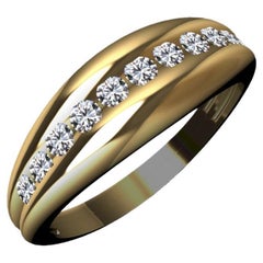 18 Karat Yellow Gold Two Ovals Diamond Ring