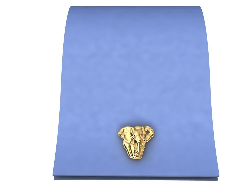 Contemporary 18 Karat Yellow Gold Two Tusk Elephant Cufflinks For Sale