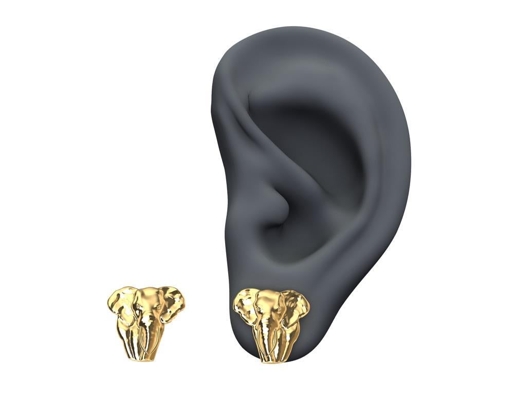 gold elephant stud earrings