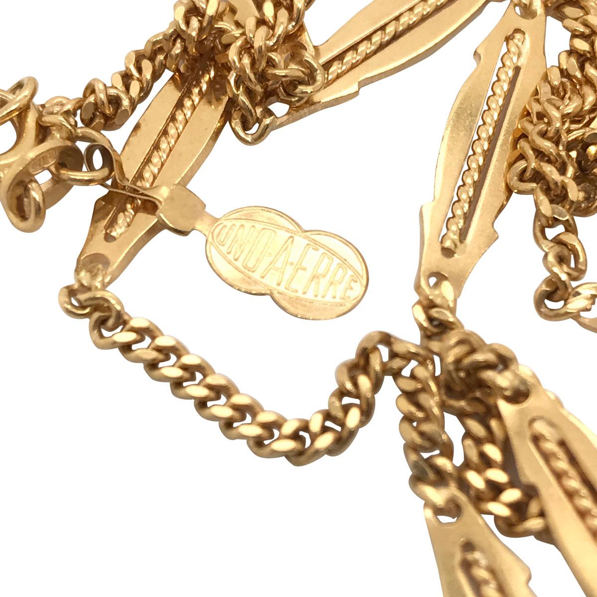 Contemporary 18 Karat Yellow Gold UNO-A-ERRE Fancy Link Chain For Sale