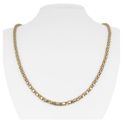 18 Karat Yellow Gold UnoAErre Ladies Popcorn Link Necklace Italy