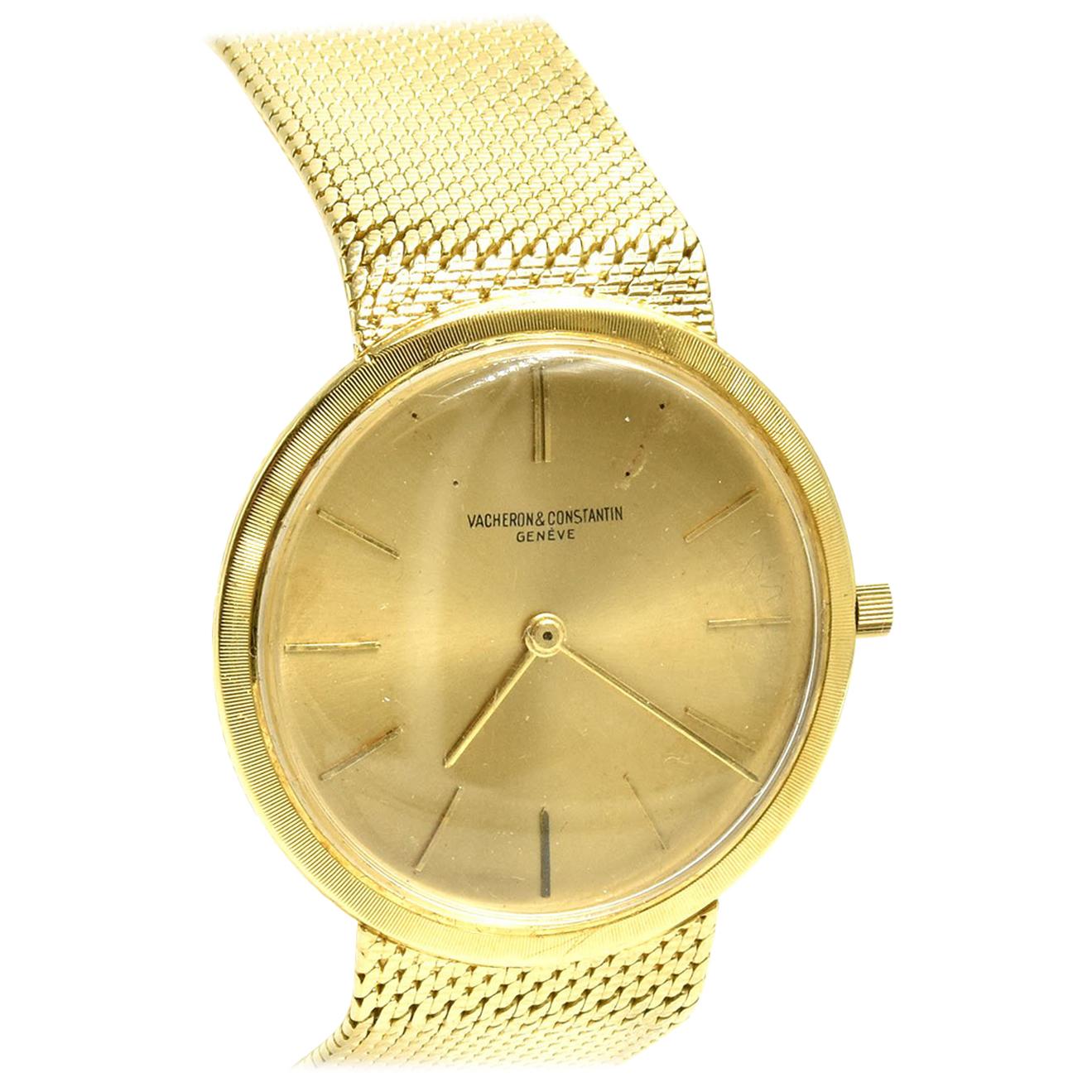 18 Karat Yellow Gold Vacheron & Constantin Gold Bracelet Watch, circa 1960s