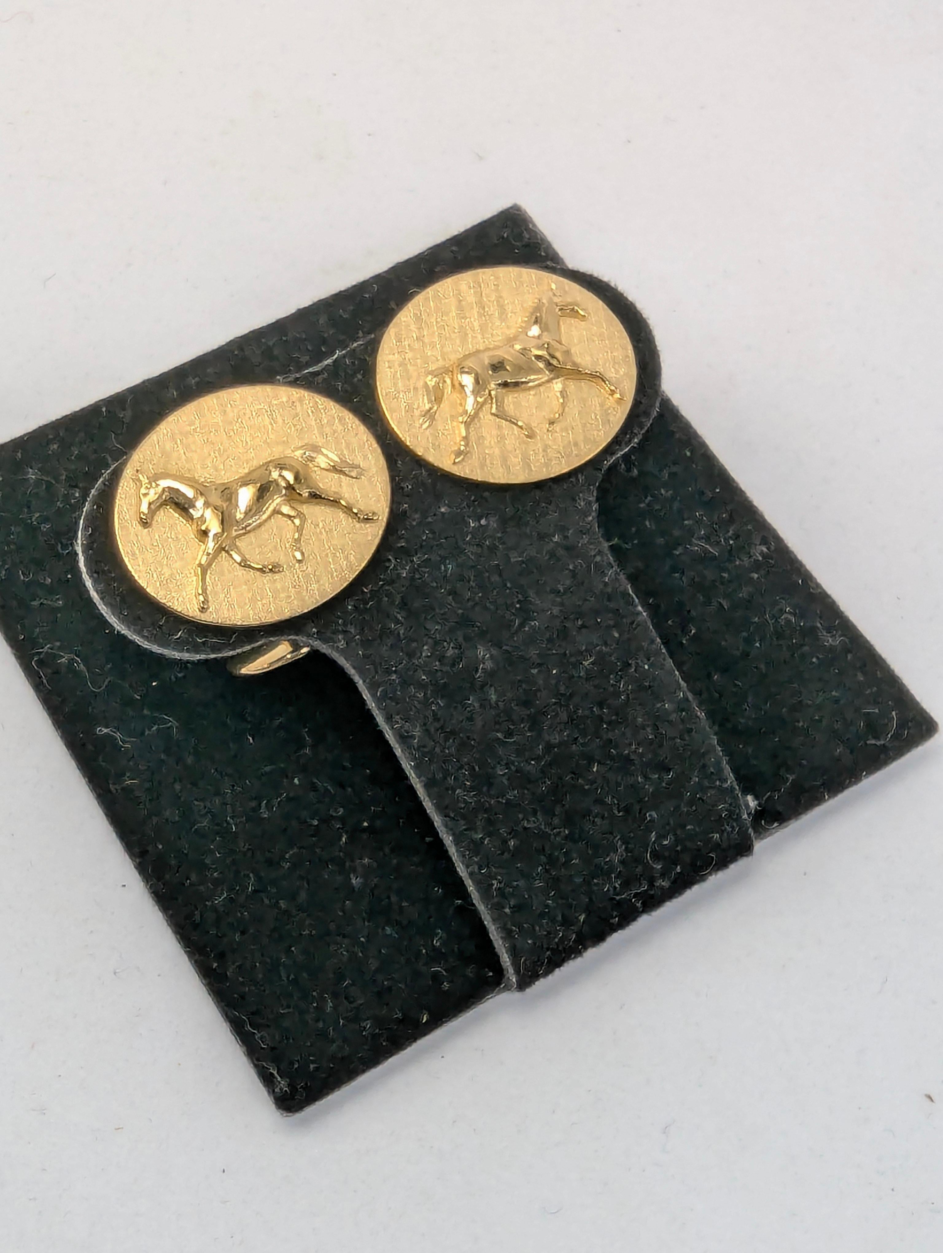 Gemelli in oro giallo 18 carati in vermeil per cavalli da dressage in vendita 6