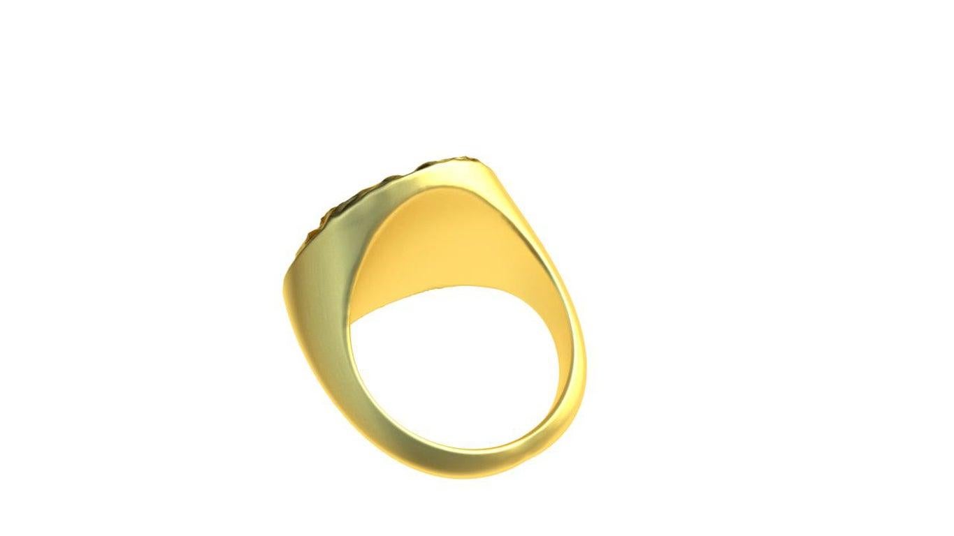 For Sale:  18 Karat Yellow Gold Vermeil Leo Lion Head Signet Ring 4