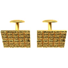 Boutons de manchette en or jaune 18 carats Vermeil Molten Blocks