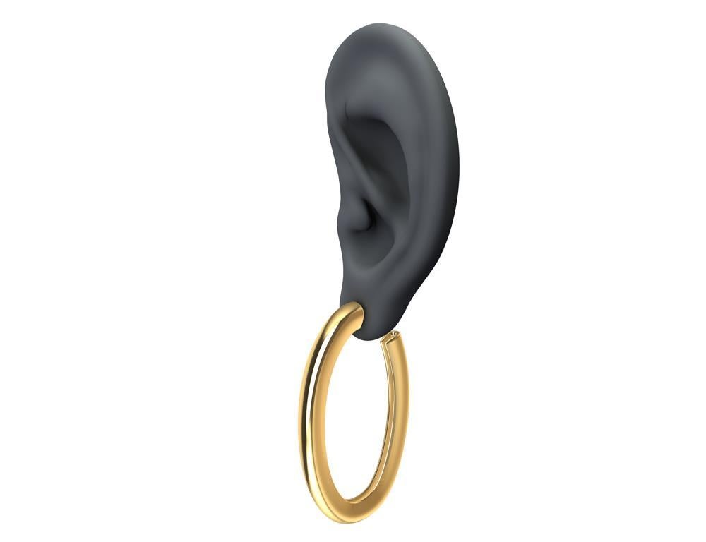 Contemporain Boucles d'oreilles en or jaune 18 carats Vermeil en forme de goutte ovale en vente