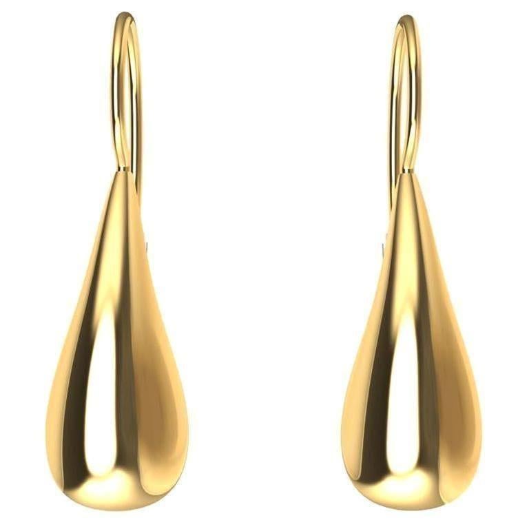 boucles d'oreilles goutte d'eau petite larme en or jaune vermeil 18 carats, La simplicité dans un monde complexe.  Travailler pour Tiffany & Co. m'a permis de réduire le design à l'essence même d'une forme. Ces petites gouttes d'eau sont creuses et