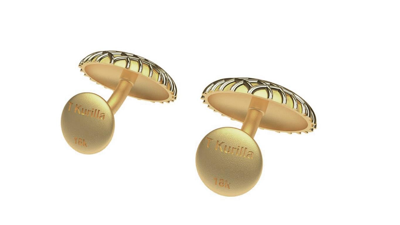 Contemporain Boutons de manchette en or jaune 18 carats Vermeil en forme de losange en vente