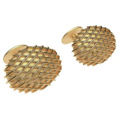 18 Karat Yellow Gold Vermeil Rhombus Cufflinks