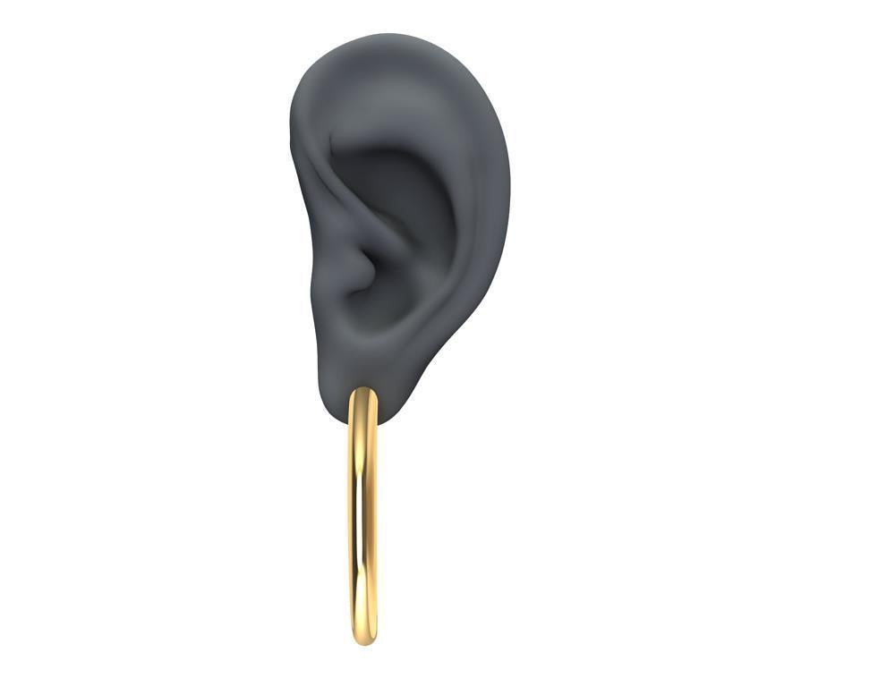 Contemporary 18 Karat Yellow Gold Micron Plate Teardrop Hoop Earrings For Sale