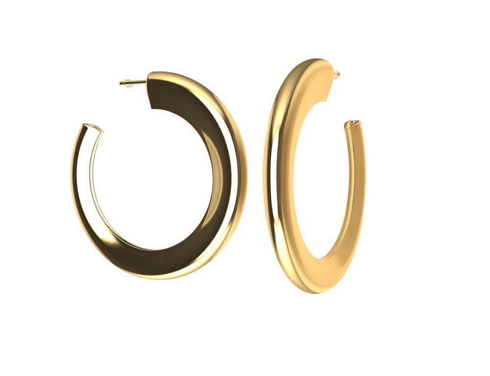 18 Karat Yellow Gold Micron Plate Teardrop Hoop Earrings For Sale 1