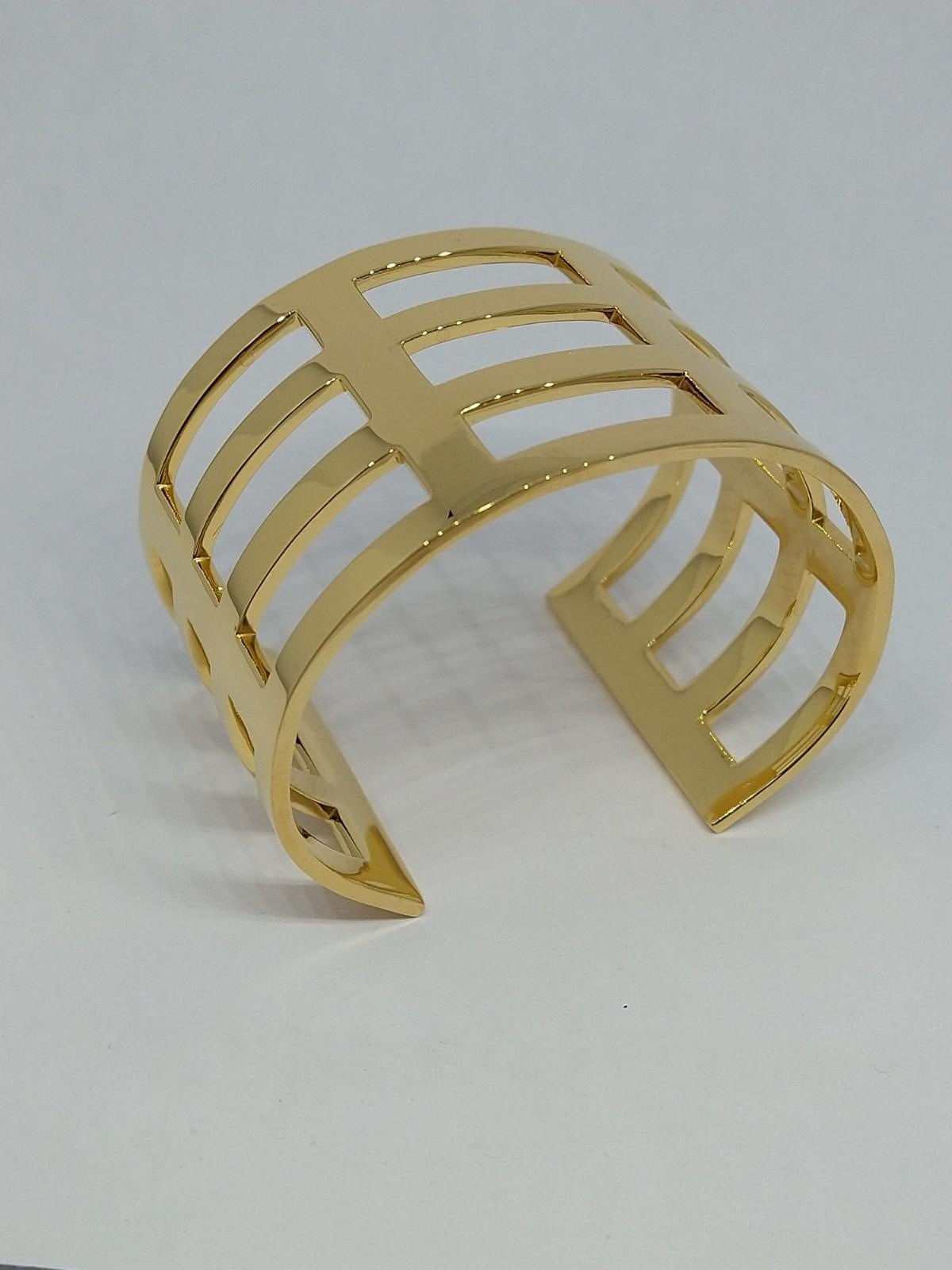 14k yellow gold vermeil silhouette cuff bracelet