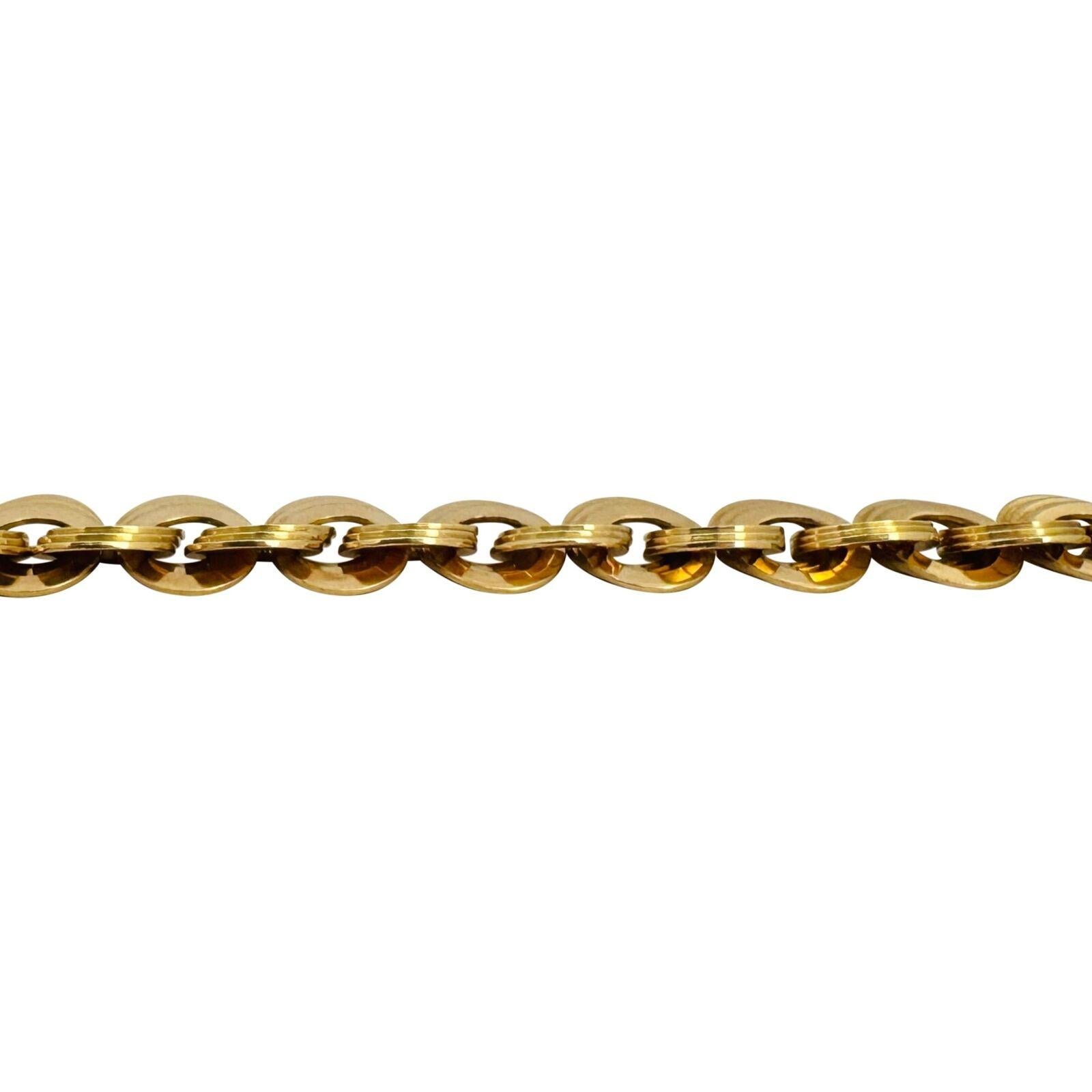 18 Karat Yellow Gold Very Heavy Triple Circle Link Bracelet Italy  In Good Condition In Guilford, CT