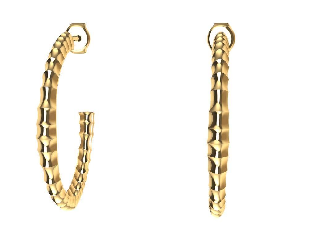 18 Karat Yellow Gold Vetebrae Hoop Earrings  Tiffany designer , Thoms Kurilla will take even an injury and subconsciously create something out of it. Don't bend your back like these hoops, unless you are a trained gymnist or acrobat. Concaves