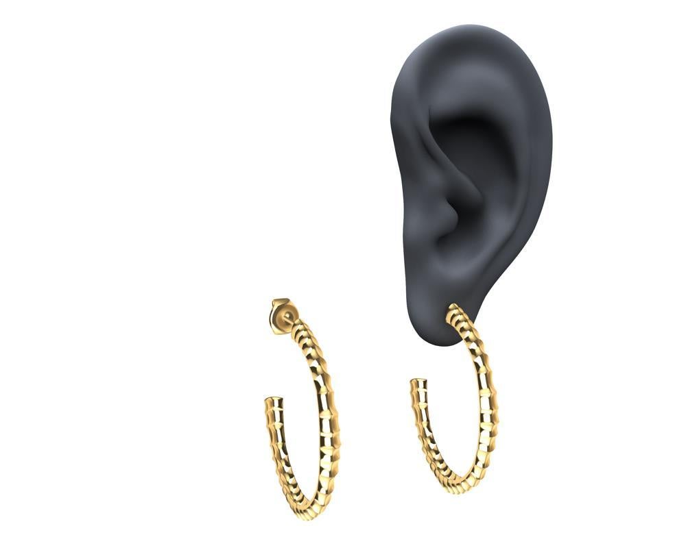 Women's 18 Karat Yellow Gold Vetebrae Hoop Earrings For Sale