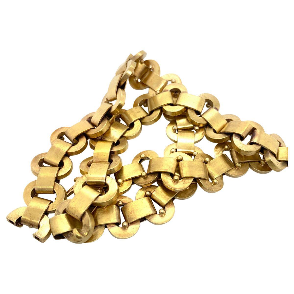 18 Karat Yellow Gold Victorian Link Necklace In Good Condition In QLD , AU