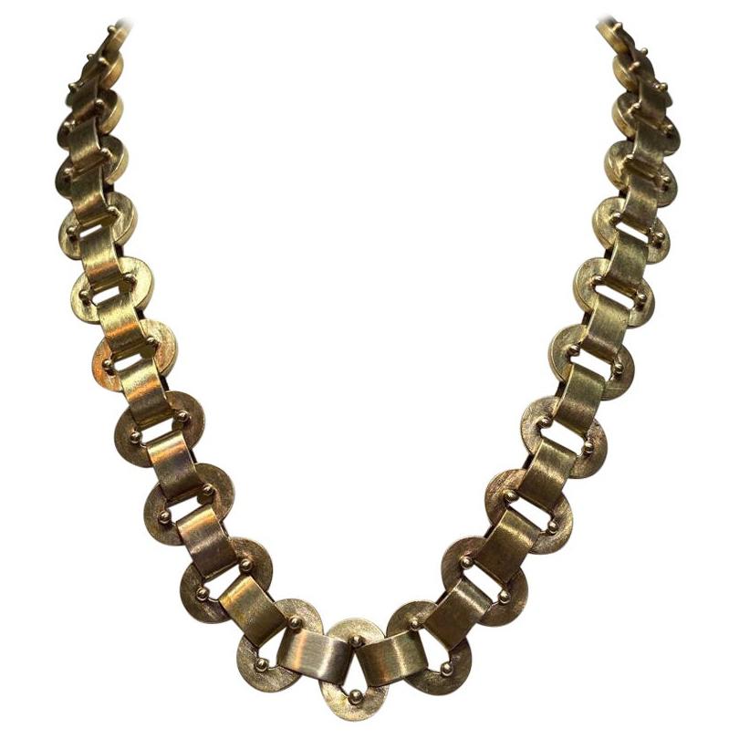 18 Karat Yellow Gold Victorian Link Necklace at 1stDibs