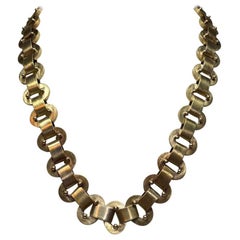 18 Karat Yellow Gold Victorian Link Necklace