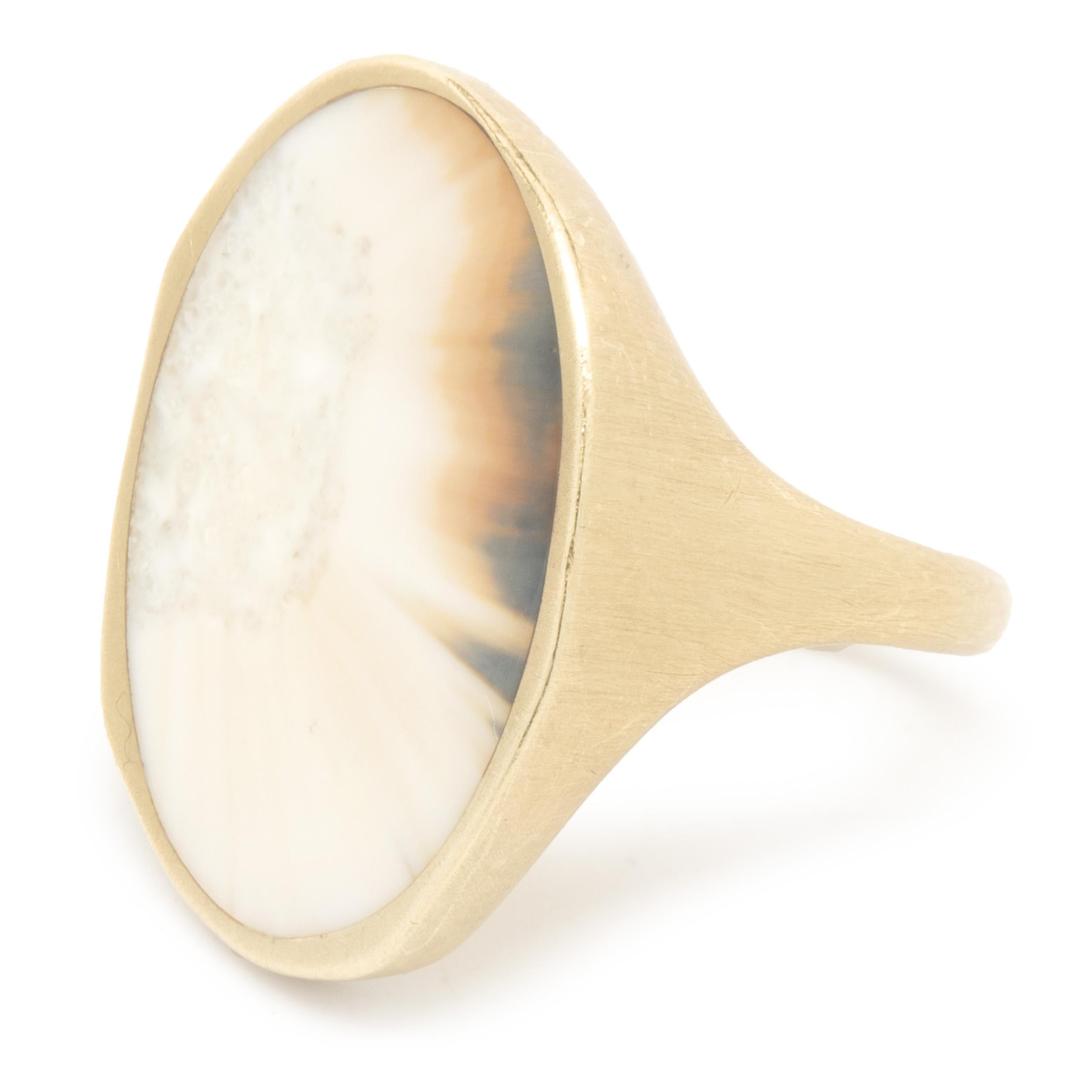Designer: Monique Pean
Material: 18K yellow gold
Dimensions: ring top measures 24.50mm wide
Ring Size: 6.5 (complimentary sizing available)
Weight: 10.50 grams