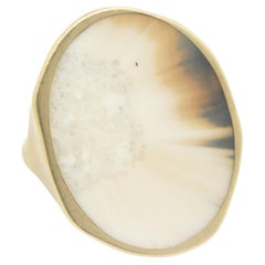 Monique Pean 18 Karat Yellow Gold Vintage Agate Ring