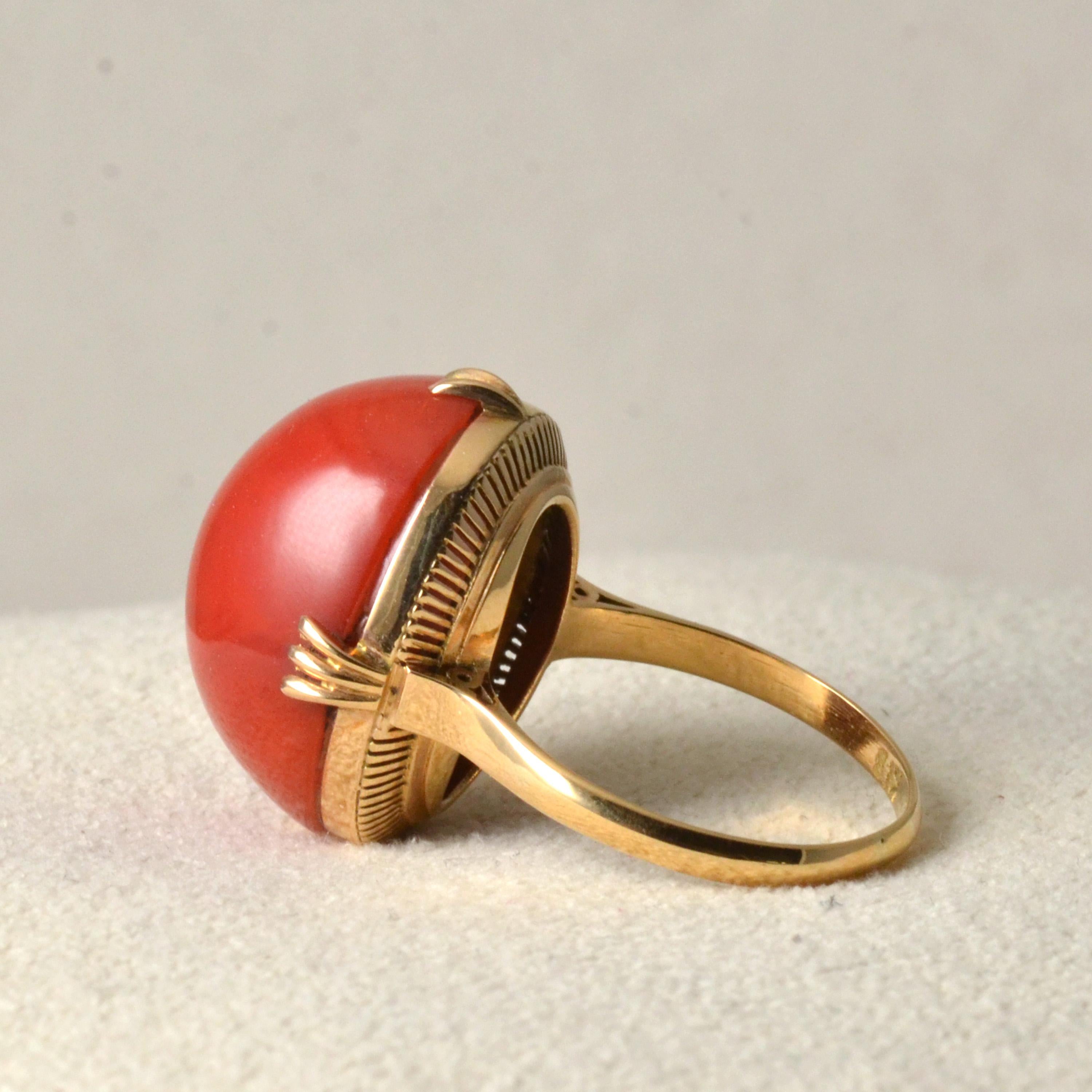 vintage coral ring