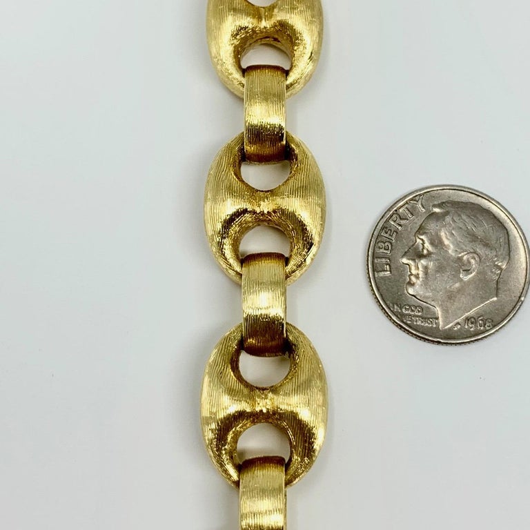 18 Karat Yellow Gold Vintage Satin Finish Gucci Anchor Link Bracelet