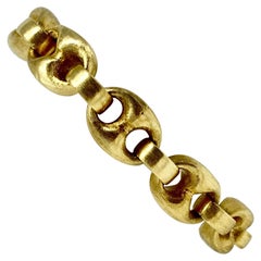 18 Karat Yellow Gold Vintage Satin Finish Gucci Anchor Link Bracelet