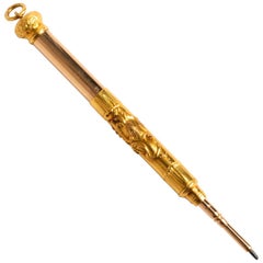 18 Karat Gelbgold Teleskop-Bleistift, wunderbarer Arbeitszustand