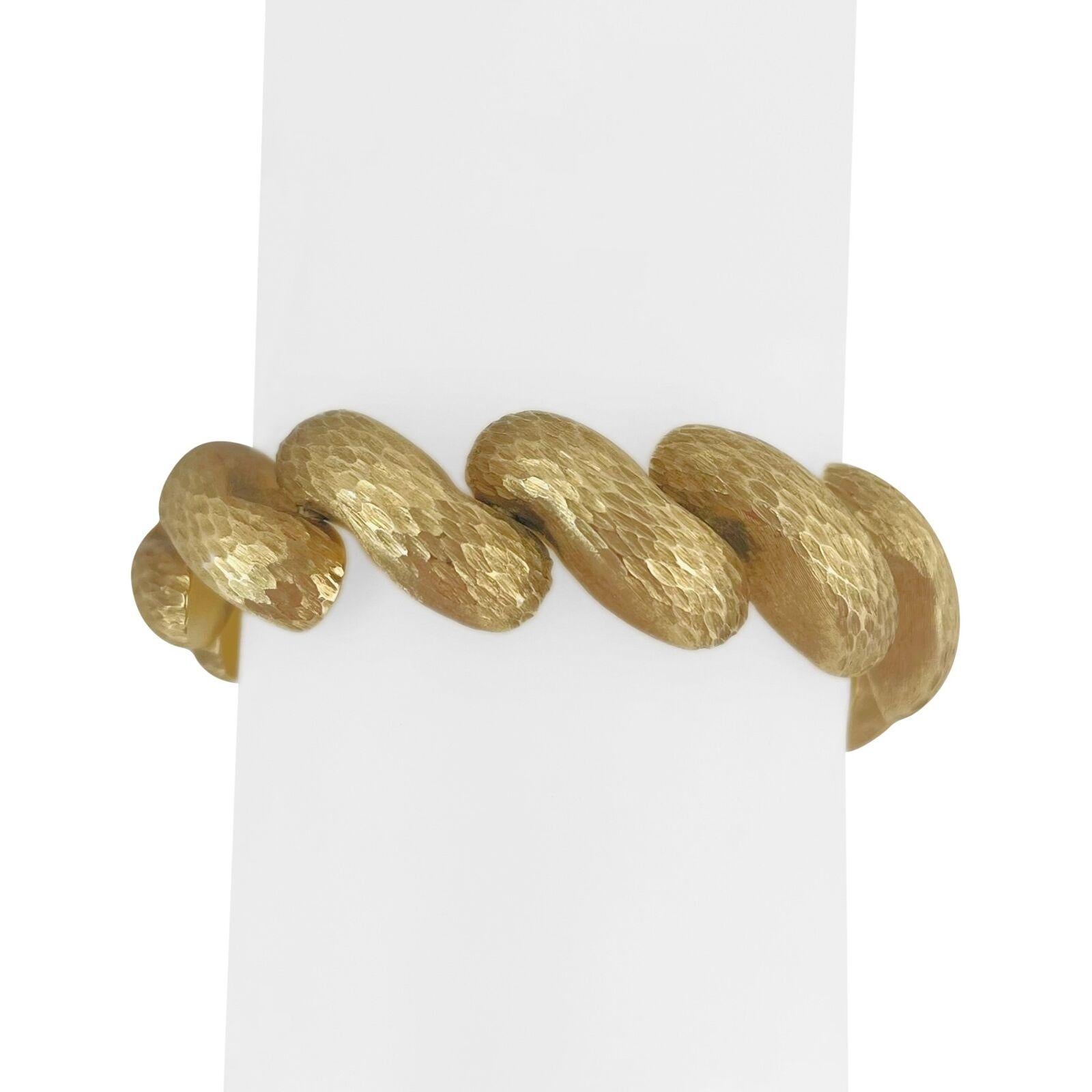 18 Karat Gelbgold Texturiertes San Marco Gliederarmband Italien 3