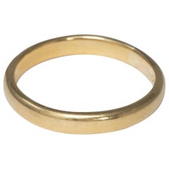 Alianza de boda vintage de oro amarillo de 18 quilates, Anillo