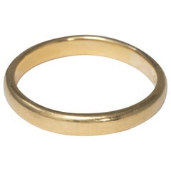 18 Karat Yellow Gold Retro Wedding Band Ring, Ring