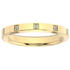 18 Karat Yellow Gold Vivian Beveled Edge Eternity Diamond Ring '1/10 Carat'