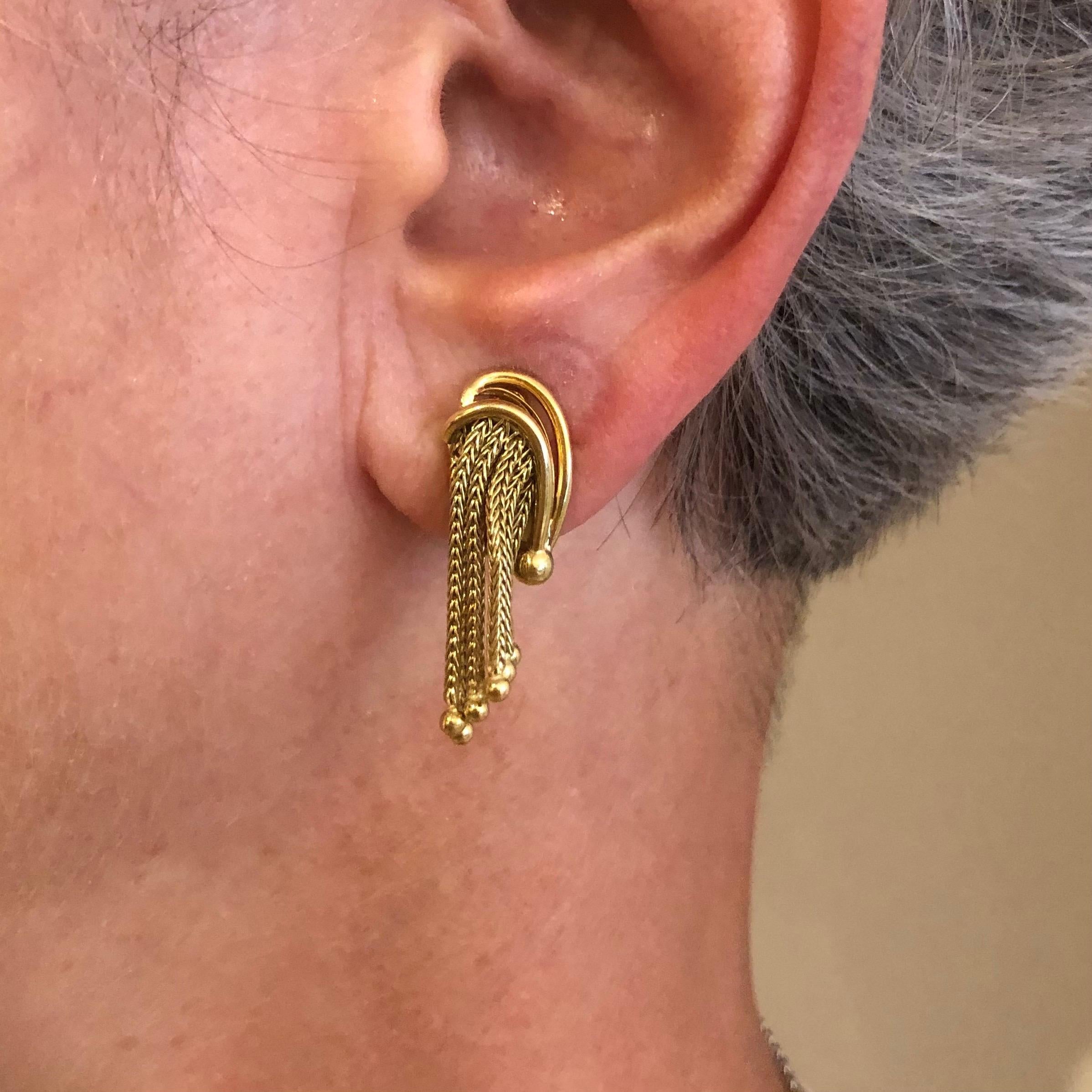 waterfall gold earrings