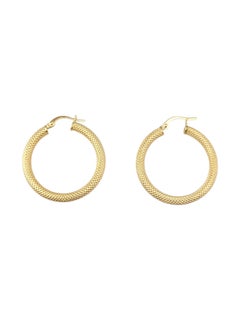 18 Karat Yellow Gold Weaved Hoop Earrings #21886