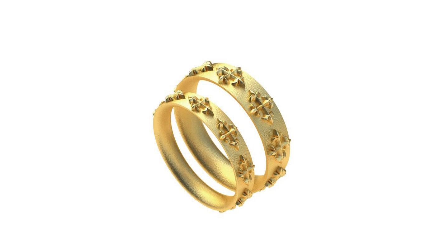 En vente :  Anneau de mariage en or jaune 18 carats 3