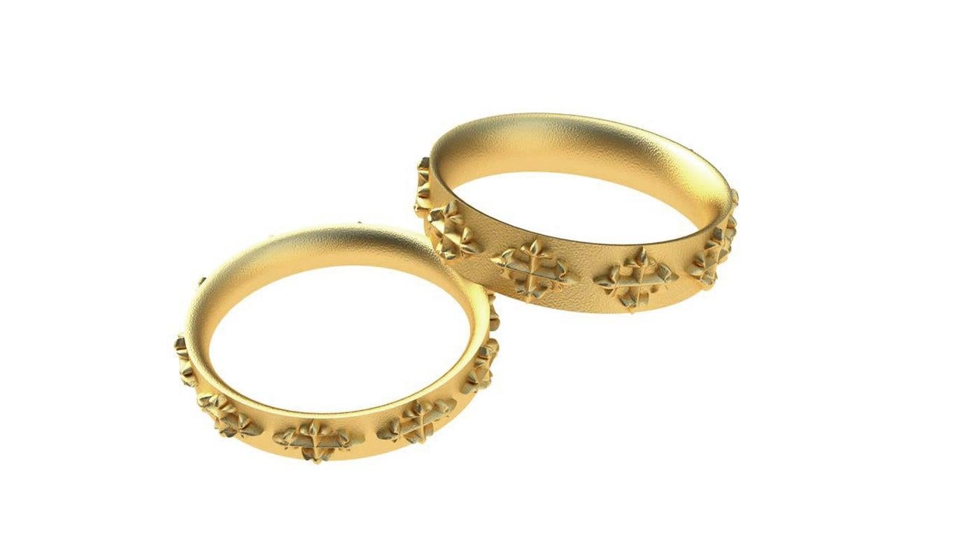En vente :  Anneau de mariage en or jaune 18 carats 4