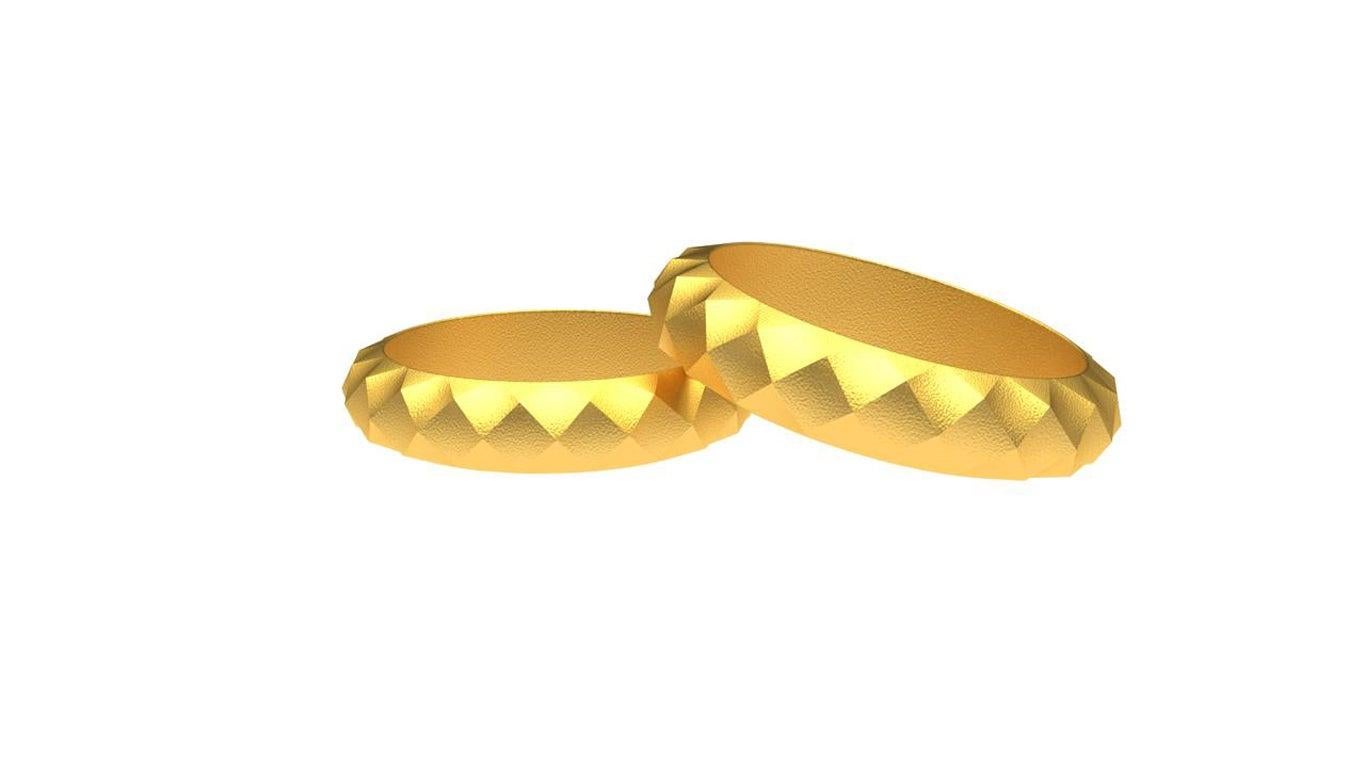 For Sale:  18 Karat Yellow Gold Wedding Ring Bridal Set 2