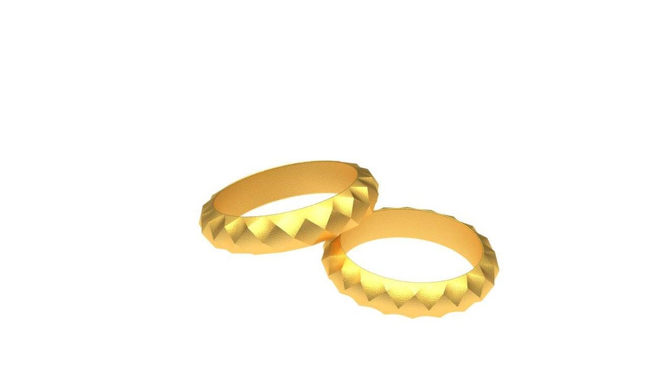 For Sale:  18 Karat Yellow Gold Wedding Ring Bridal Set 4