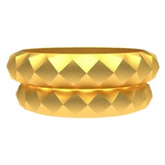 Ensemble de mariage en or jaune 18 carats pour alliance