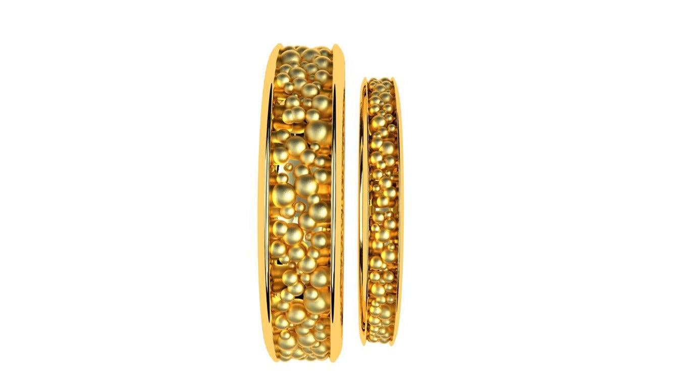 For Sale:  18 Karat Yellow Gold Wedding Ring Set 3