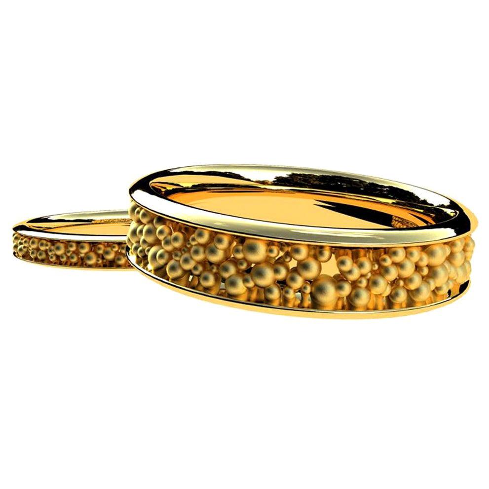 Ensemble de bague de mariage en or jaune 18 carats