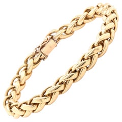 18 Karat Yellow Gold Wheat Bracelet