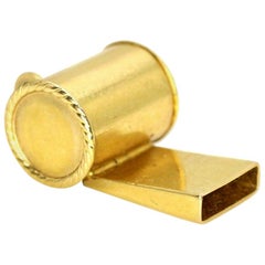 18 Karat Yellow Gold Whistle Pendant