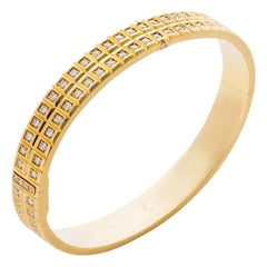 18 Karat Yellow Gold White Diamond Double Carousel Bracelet