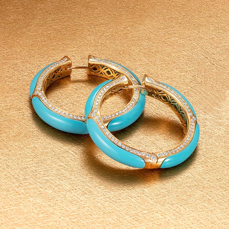 turquoise diamond earrings