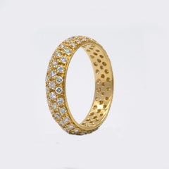 18 Karat Yellow Gold White Diamonds Pavè Garavelli Eternal Band Ring